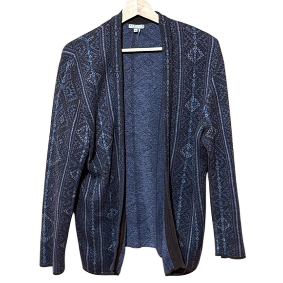 EUC - Peruvian Connection Geometric Patterned Open Cardigan - Size L - Picture 1 of 3